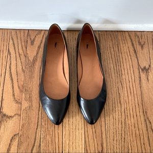 Madewell 1937 Footwear Black Leather Sidewalk Skimmers Flats